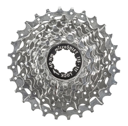 Kaseta MICROSHIFT CENTOS 11.rzędowa, Stalowa, Kompatybilna z Shimano, 11-12-13-14-15-16-17-19-21-24-28, Chrom, (NEW)-74410