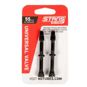 Wentyle Stan's Notubes Aluminium Black presta 55mm 2 szt.