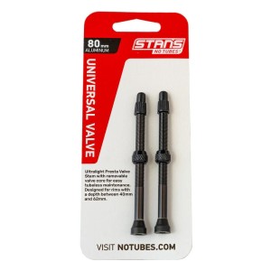 Wentyle Stan's NoTubes Aluminium Black presta 80mm 2szt. 