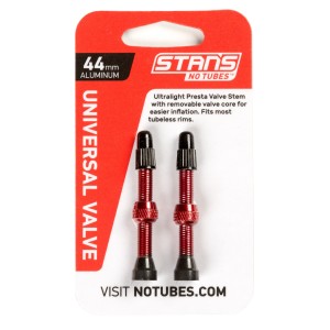 Wentyle Stan's NoTubes Aluminium presta 44mm 2szt. CZERWONE