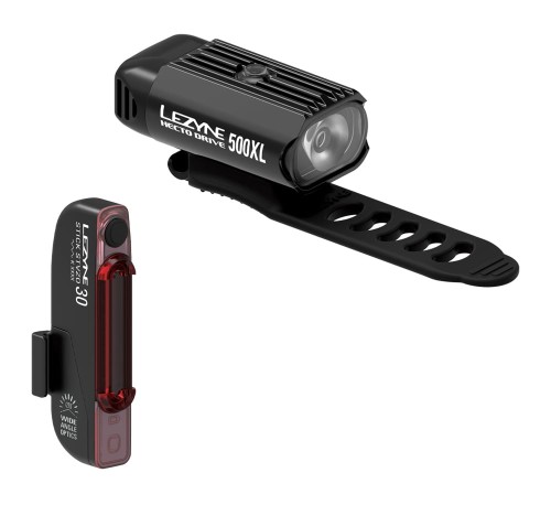 Zestaw lampki LEZYNE HECTO DRIVE 500XL przód 500 lumenów, STICK tył 30 lumenów, usb czarne (NEW 2021)-18398