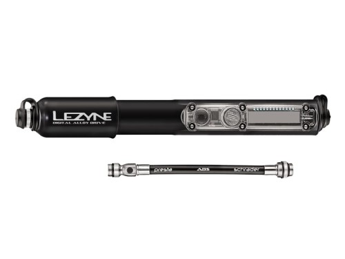 Pompka ręczna LEZYNE DIGITAL ALLOY DRIVE HV M ABS 90psi dł.średnia 216mm cyfrowy manometr czarna (NEW)-3705